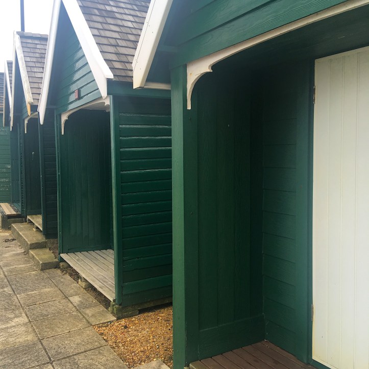 beach hut; orange hat ladies; gurnard; isle of wight; sea swimming; wild swimming; swimming women; 1930s