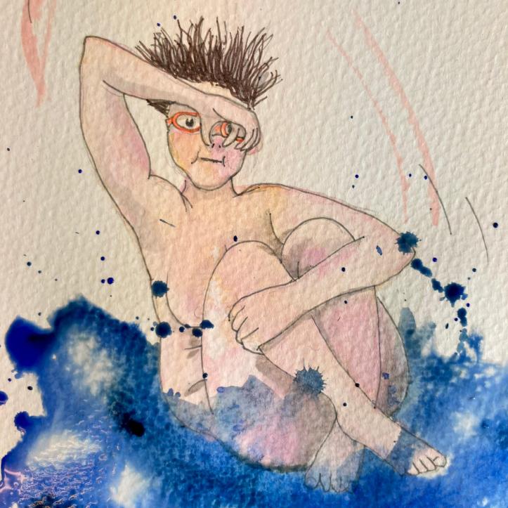 orange hat ladies, wild swimming, skinny dipping, women swimming