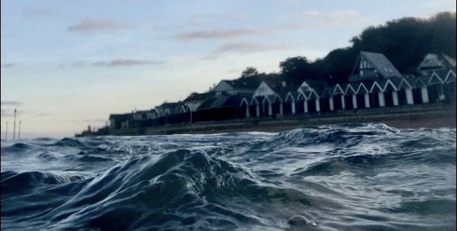 Orange hat ladies, Isle of Wight, sea swimming