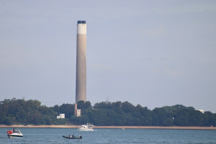 Fawley power station, orange hat ladies
