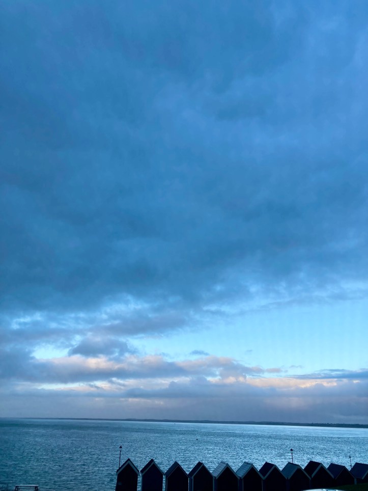 orange hat ladies, sea swimming, swim blog, beach huts